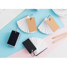 (MOQ≥200)Blank loose leaf card Message card Note card Bookmark card flash card Portable portable flash card English Words card hard card paper ring buckle brown paper for primary school students Creative idea