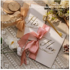 (MOQ≥200)Wedding ins wind oath card hand hot gold bow senior hand card wedding speech card high-grade oath book