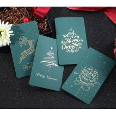 (MOQ≥200)Creative high-end vintage bronzed Christmas cards Business Christmas greetings gifts Thank you New Year cards with envelopes