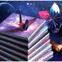 (Samples)Star origami double-sided constellation origami crane origami cherry blossom folded paper card color hard handmade paper square children's kindergarten student plane large sheet of diy material wrapped star paper